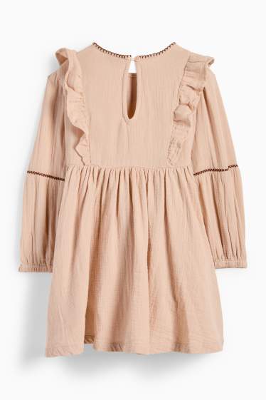 Kinder Mädchen - Blume - Musselin-Kleid - rosa