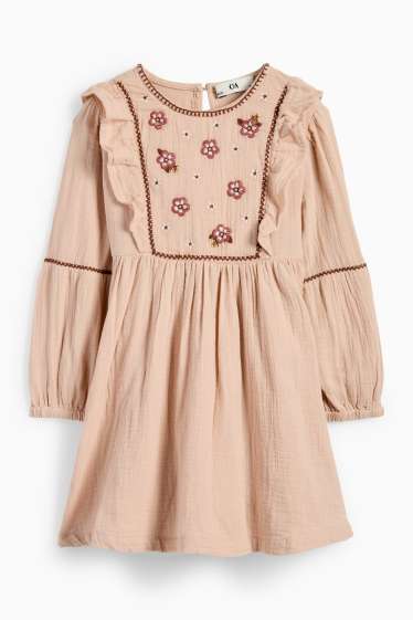 Kinder Mädchen - Blume - Musselin-Kleid - rosa