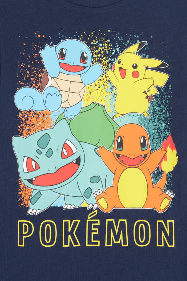Kinderen: jongens - Set van 3 - Pokémon - longsleeve - donkerblauw