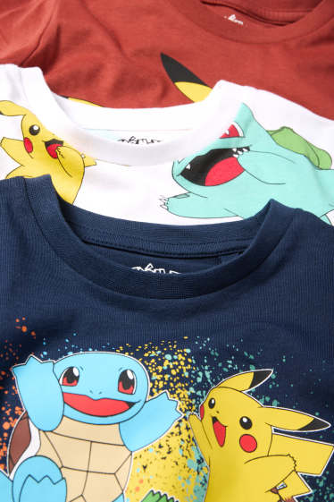 Kinderen: jongens - Set van 3 - Pokémon - longsleeve - donkerblauw