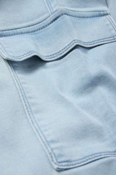 Copii - Fete - Cargo jegging jeans - albastru deschis