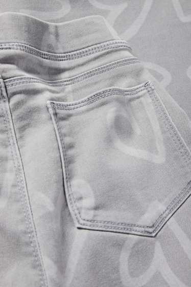 Bambine - Motivo cuore - jeans a gamba larga - jeans grigio chiaro