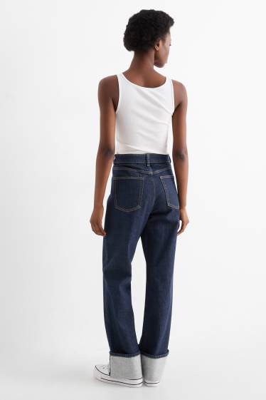 Damen - Baggy Jeans - Mid Waist - dunkeljeansblau