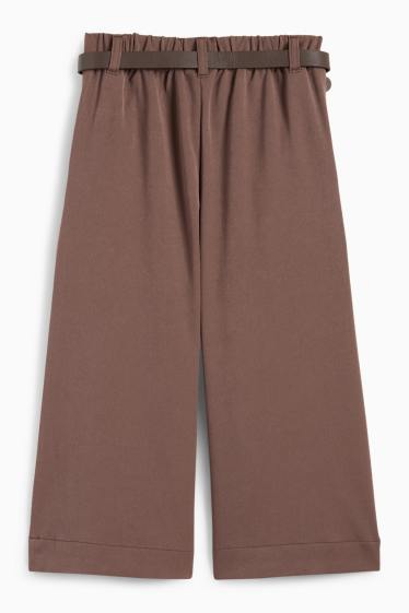 Kinderen: meisjes - Pantalon met riem - bruin
