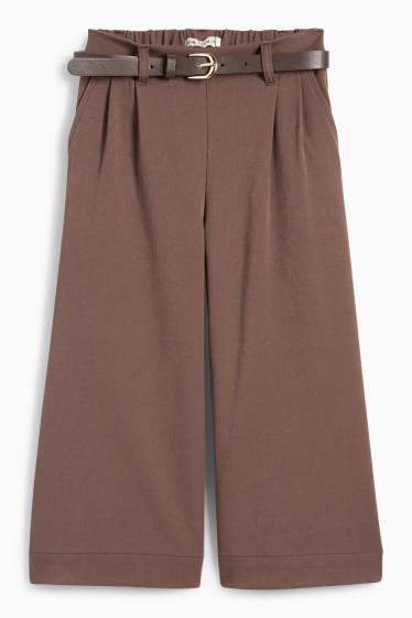 Kinderen: meisjes - Pantalon met riem - bruin