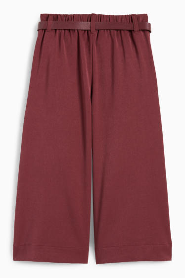 Kinderen: meisjes - Pantalon met riem - bordeaux