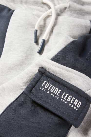 Enfants garçons - Pantalon de jogging cargo - gris clair chiné