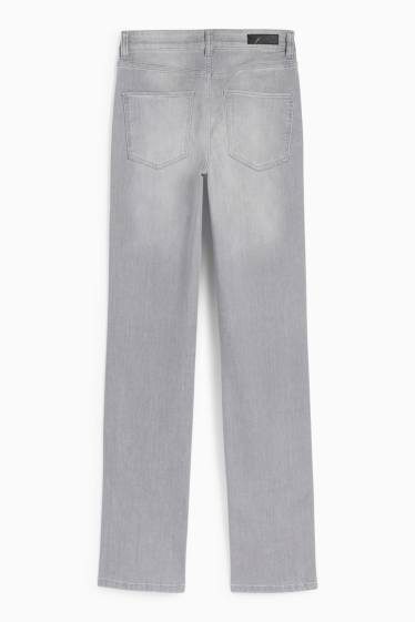 Femei - Straight jeans - talie înaltă - LYCRA® - denim-gri deschis