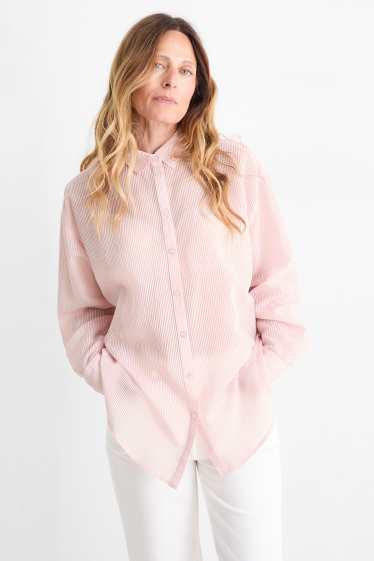 Femmes - Chemisier - à rayures - blanc / rose