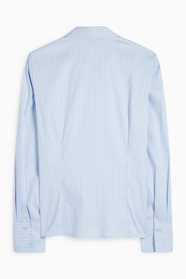 Women - Blouse - striped - light blue