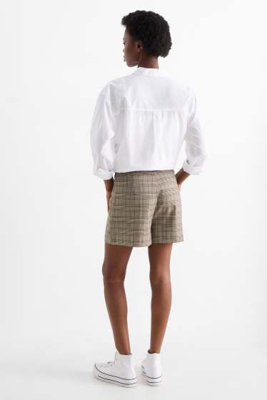 Damen - Skort - kariert - weiß / schwarz
