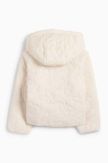 Kinderen: meisjes - Minnie Mouse - gewatteerde jas met capuchon - licht beige