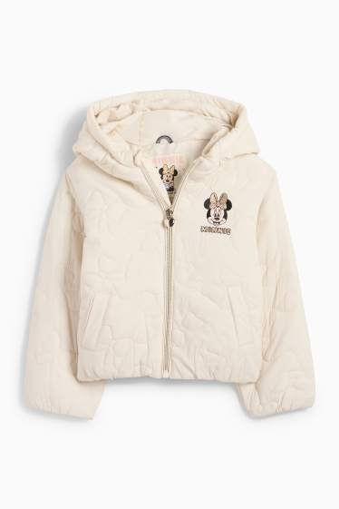 Kinderen: meisjes - Minnie Mouse - gewatteerde jas met capuchon - licht beige