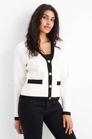 Women - Cardigan - black / white
