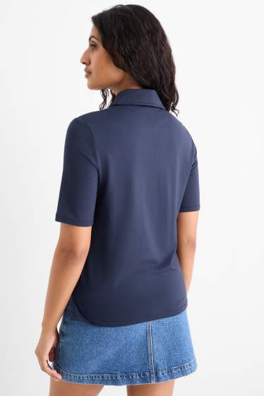 Women - Basic blouse - dark blue