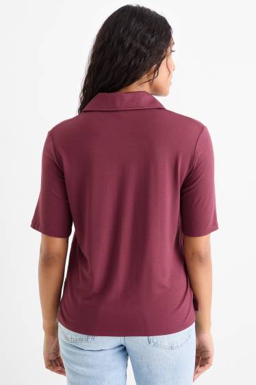Dames - Basic blouse - bordeaux