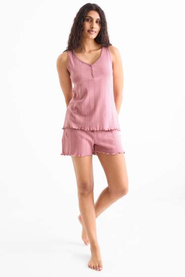 Dona - Pijama curt - rosa fosc