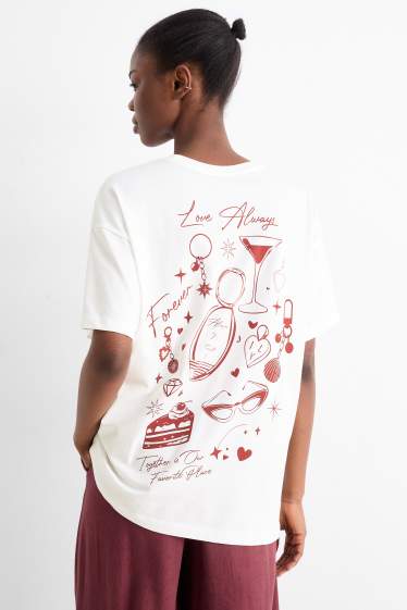 Women - T-shirt - oversized - white