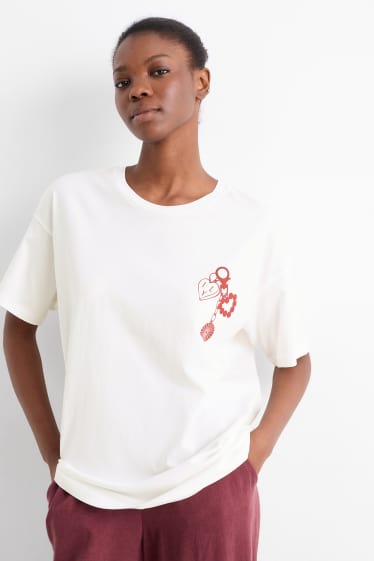 Women - T-shirt - oversized - white