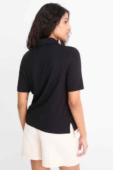 Dames - Basic blouse - zwart