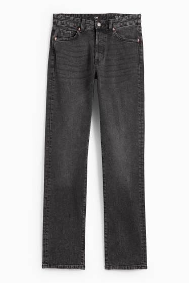 Women - Vintage straight jeans - mid-rise waist - LYCRA® - denim-dark gray