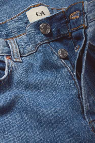 Femei - Vintage straight jeans - talie medie - LYCRA® - denim-albastru