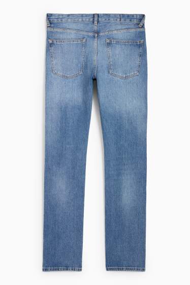 Femei - Vintage straight jeans - talie medie - LYCRA® - denim-albastru