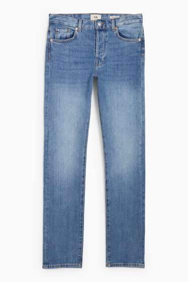 Femei - Vintage straight jeans - talie medie - LYCRA® - denim-albastru
