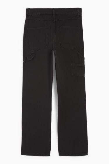 Kinder Buben - Stoffhose - schwarz