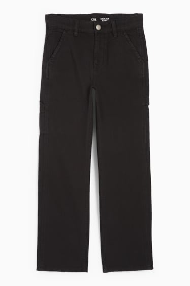 Kinder Buben - Stoffhose - schwarz