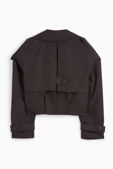 Dames - Korte trenchcoat - zwart