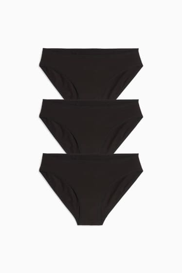 Dames - Set van 3 - slip - zwart