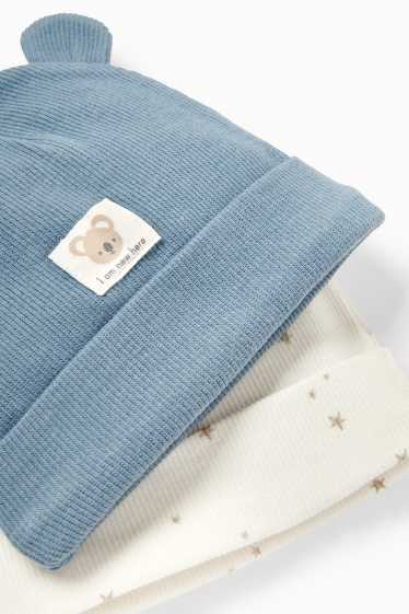 Baby Buben - Multipack 2er - Koala und Sternchen - Baby-Beanie - gerippt - blau
