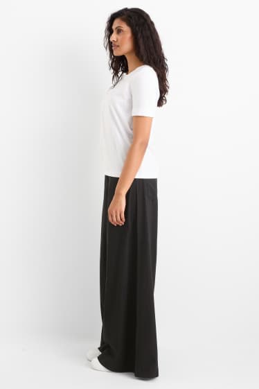 Damen - Palazzo Jeans - High Waist - schwarz