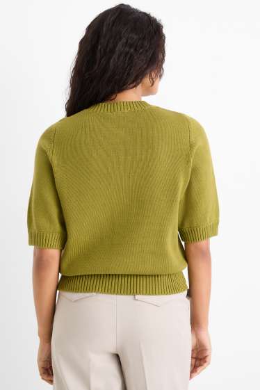 Dames - Gebreid vest - groen
