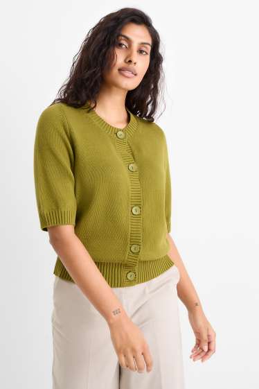 Dames - Gebreid vest - groen