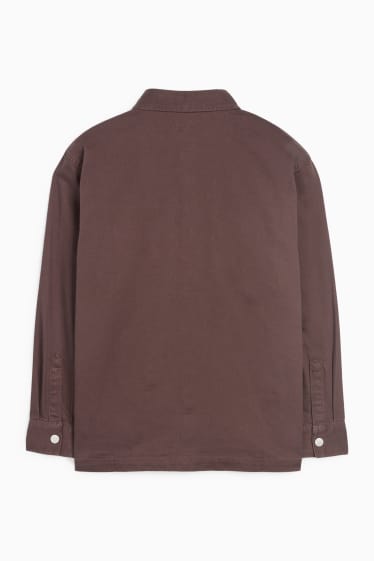 Children Boys - Denim shirt - dark brown