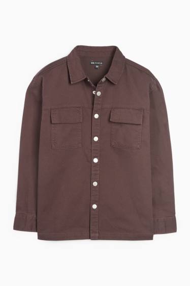 Children Boys - Denim shirt - dark brown