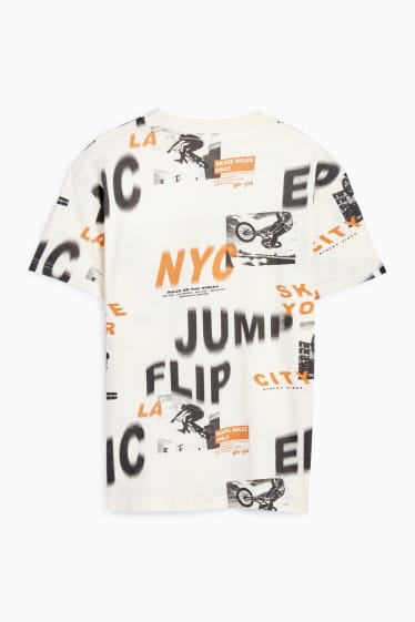 Kinderen: jongens - T-shirt - crème wit