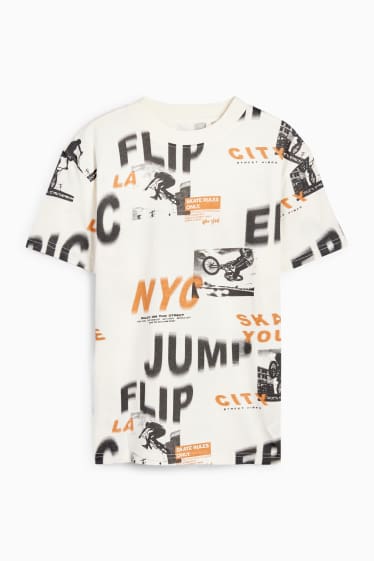 Kinderen: jongens - T-shirt - crème wit