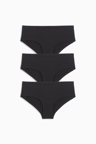Damen - Multipack 3er - Hipster - schwarz