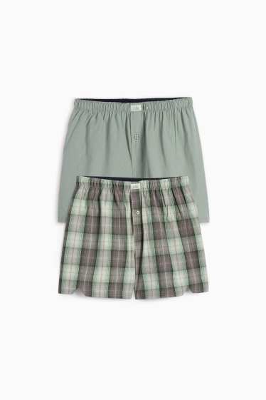 Men - Multipack of 2 - boxer shorts - woven - green