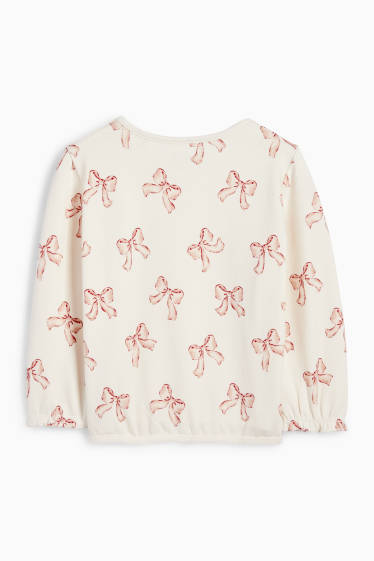 Bébés filles - Nœuds - sweat bébé - blanc crème