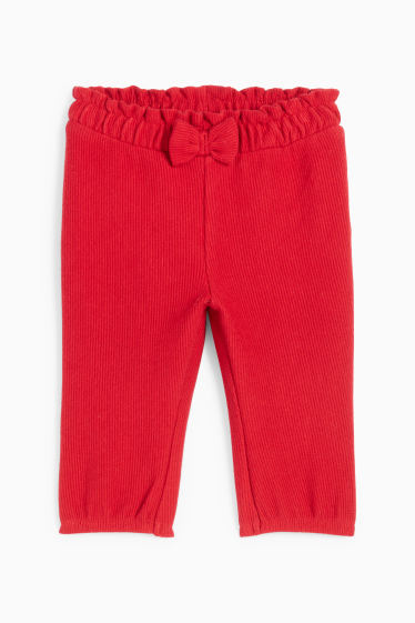 Baby: meisjes - Babybroek - geribd - rood