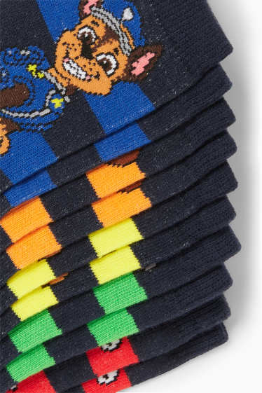 Kinder Jungen - Multipack 7er - PAW Patrol - Socken mit Motiv - gestreift - dunkelblau