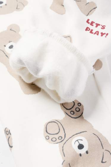 Baby Jungen - Bärchen - Baby-Jogginghose - cremeweiss