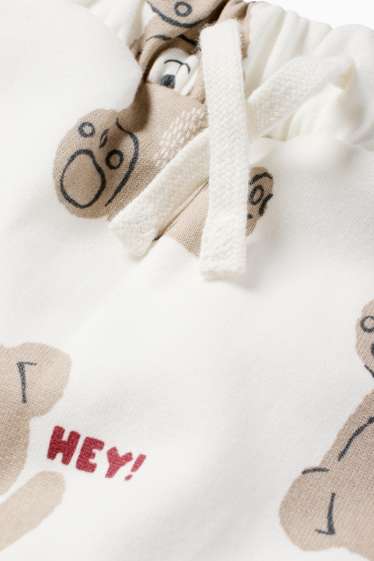 Baby Jungen - Bärchen - Baby-Jogginghose - cremeweiss