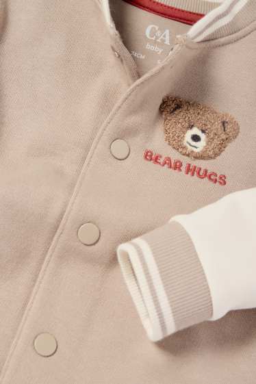 Bébés garçons - Oursons - veste style campus pour bébé - beige