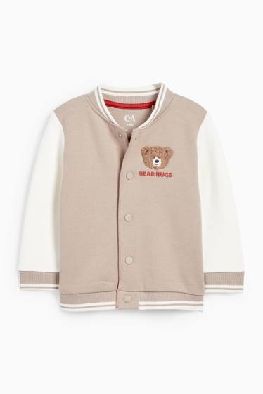 Bébés garçons - Oursons - veste style campus pour bébé - beige