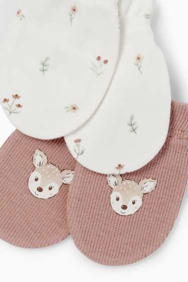 Baby: meisjes - Anti-kras handschoenen - donker rose